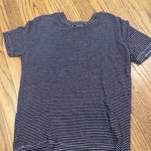Ripped striped navy and white brandy Melville tee shirt